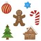 CookieCutter.com Gingerbread House 6 Piece Cookie Cutters Set, Christmas Tree, Gingerbread Man, House, Candy Cane, Tin Plate Steel, USA